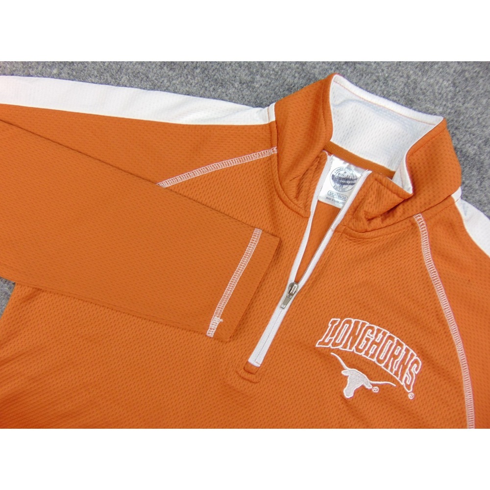 Texas Longhorns Pullover Mens Small 1/4 Zip Orange Solid NCAA Gameday Sporty